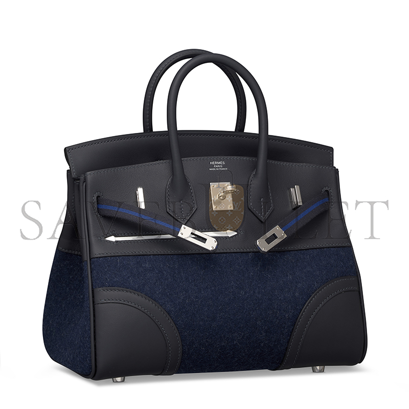 H**me5 master birkin 25 go team bleu nuit swift bag (25*20*13cm)